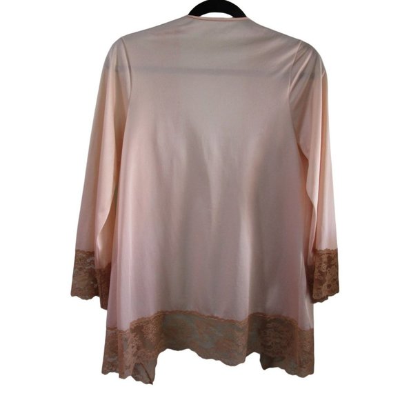 Vintage Henson Kickernick Blush Bed Jacket Tan Lace Sz. Small EUC USA Made - Picture 2 of 11